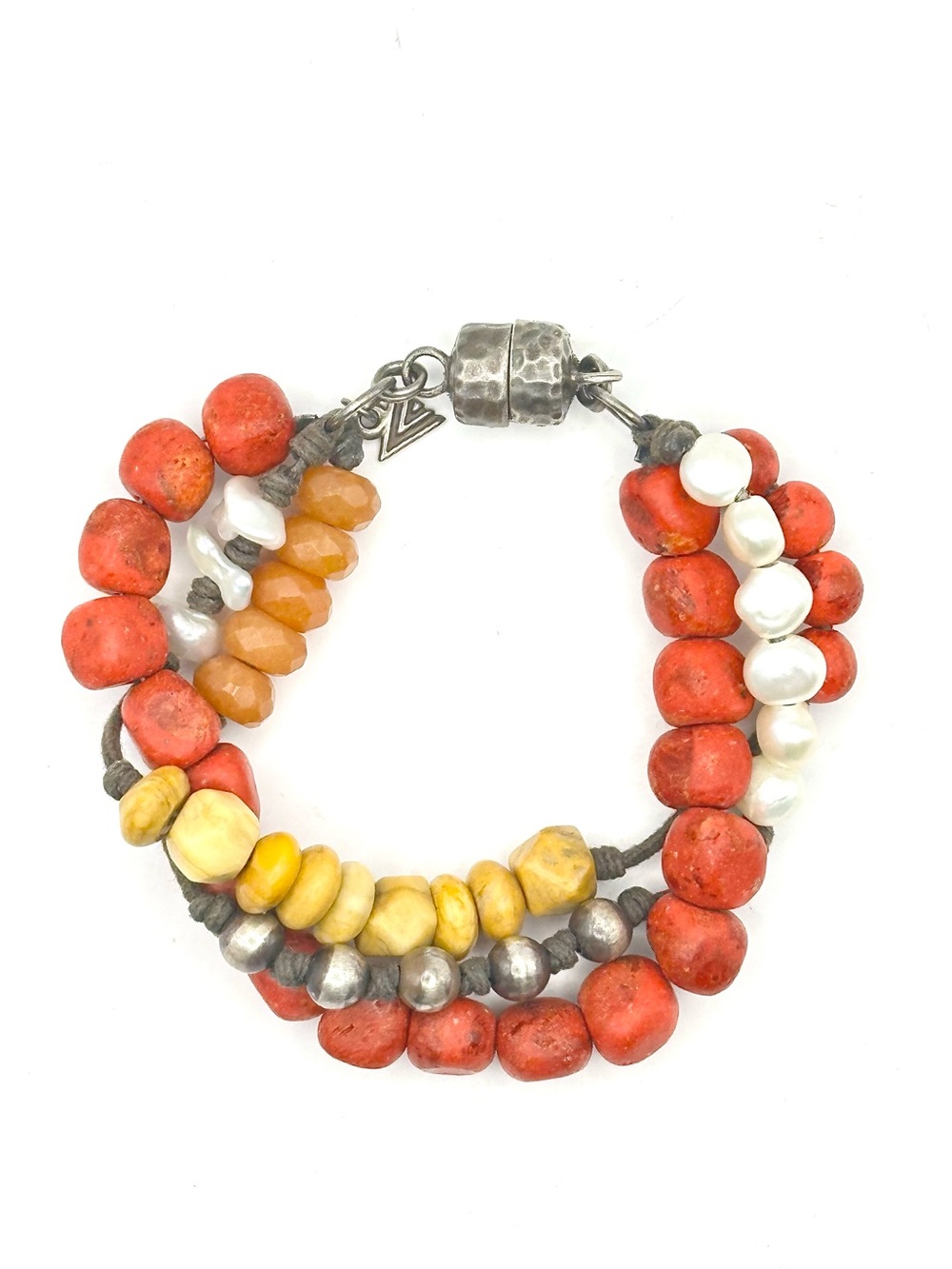 Silpada B1423 Retired VINTAGE Multi Strand Magnetic Gemstone Bracelet